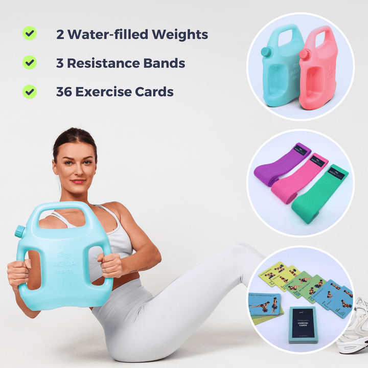 Adjustable Weights (2-11 lbs): Water-filled. Versatile Fitness Solution for Home and Travel Workouts. Set of 2 Weights.